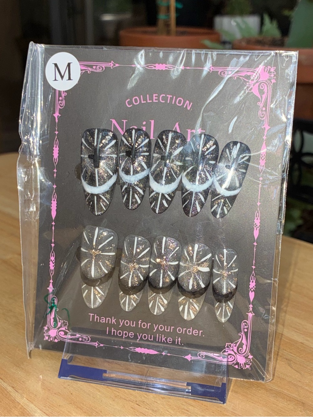 Gothic Celestial Glitter Press-On Nails Set (Size M)